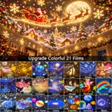 360° Rotating Christmas LED Projector Lamp – USB Rechargeable 5D Holographic Night Light with Snowman, Reindeer & Snowflake Scenes — thumbnail 8
