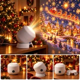 360° Rotating Christmas LED Projector Lamp – USB Rechargeable 5D Holographic Night Light with Snowman, Reindeer & Snowflake Scenes — thumbnail 4