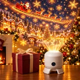 360° Rotating Christmas LED Projector Lamp – USB Rechargeable 5D Holographic Night Light with Snowman, Reindeer & Snowflake Scenes — thumbnail 7
